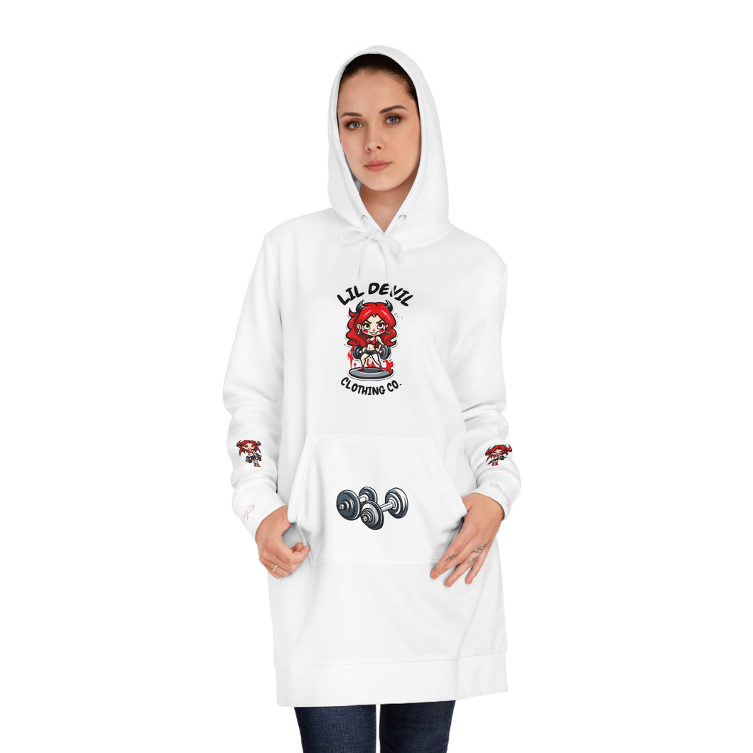 Women's Hoodie Dress (AOP) LilDevil fitness print