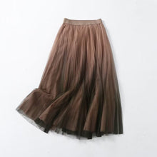 Load image into Gallery viewer, Gradient Color Large Swing Skirt Korean Women Clothing Summer Pastoral Mesh Skirt
