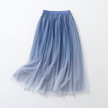 Load image into Gallery viewer, Gradient Color Large Swing Skirt Korean Women Clothing Summer Pastoral Mesh Skirt
