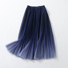 Load image into Gallery viewer, Gradient Color Large Swing Skirt Korean Women Clothing Summer Pastoral Mesh Skirt
