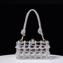 Load image into Gallery viewer, Spring Summer Alec Transparent Storage Box Handcraft Braiding Rope Small Square Bag Underarm Handbags
