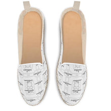 Load image into Gallery viewer, #426 cnl loafer espadrilles white print with rooster/guns
