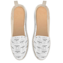 Load image into Gallery viewer, #426 cnl loafer espadrilles white print with rooster/guns
