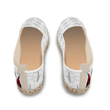 Load image into Gallery viewer, #426 cnl loafer espadrilles white print with rooster/guns
