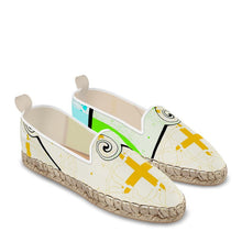 Load image into Gallery viewer, #429 mens loafer Espadrilles, green, cream, and yellow print
