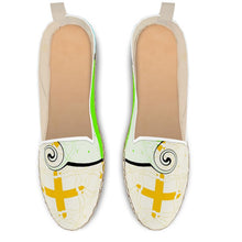 Load image into Gallery viewer, #429 mens loafer Espadrilles, green, cream, and yellow print
