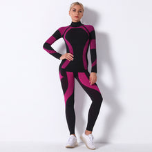 Load image into Gallery viewer, Spot Seamless Knitted Striped Sports Yoga Long Sleeve Workout Clothes Sweat-Absorbent Outdoor Sports Yoga Suit
