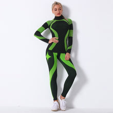 Load image into Gallery viewer, Long Sleeve Trousers Suit-Fluorescent Green on Black Background
