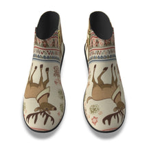 Load image into Gallery viewer, Women&#39;s Fashion Boots Christmas print browns/deer
