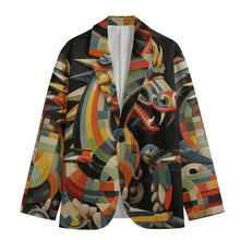 Load image into Gallery viewer, All-Over Print Men&#39;s Casual Flat Lapel Collar Blazer | 245GSM Cotton/dragon
