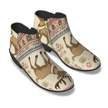 Load image into Gallery viewer, Women&#39;s Fashion Boots Christmas print browns/deer
