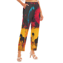 Load image into Gallery viewer, All-Over Print Women&#39;s Loose Straight-leg Pants abstract horse print
