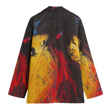 Load image into Gallery viewer, All-Over Print Women&#39;s Leisure Blazer abstract yello, black, red
