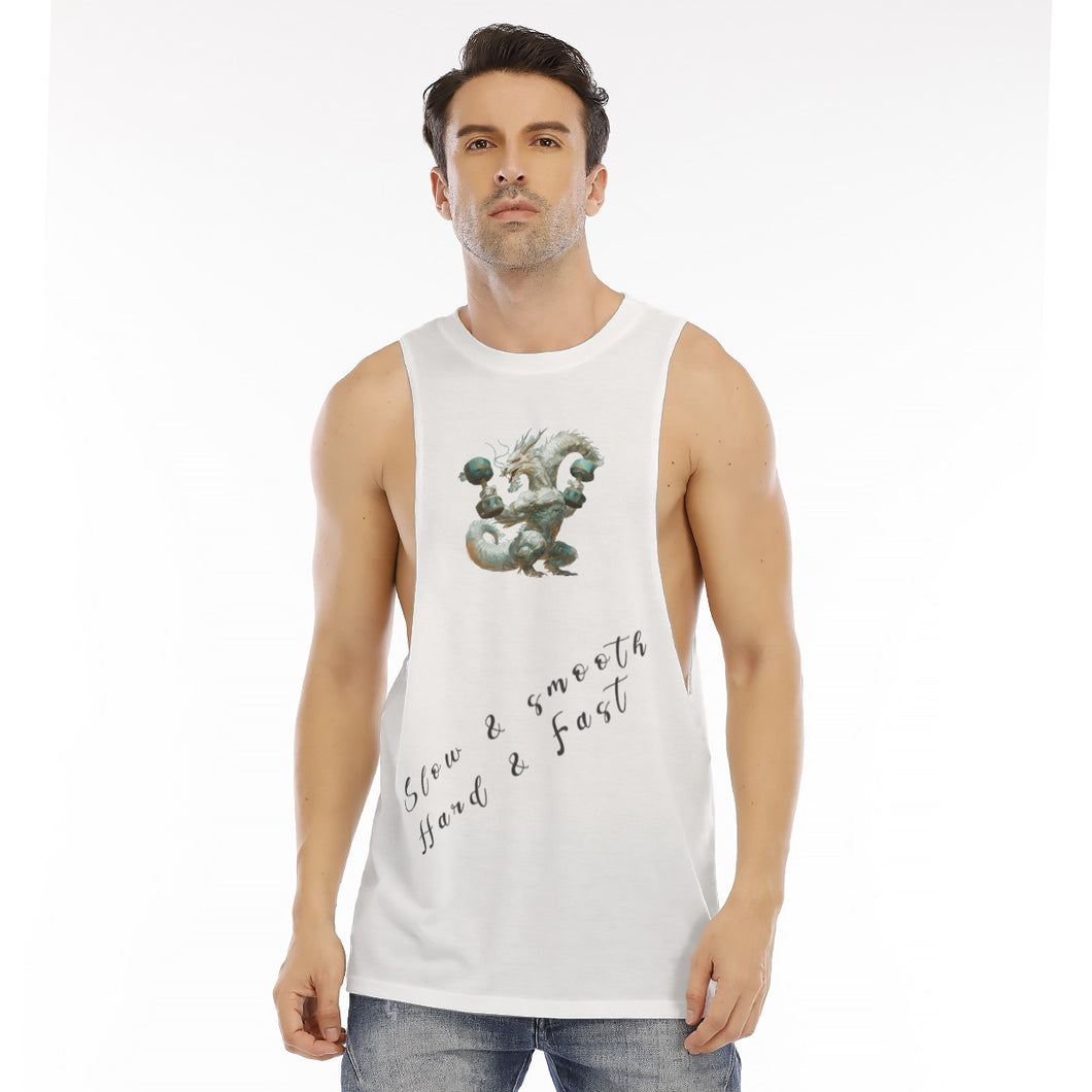 All-Over Print Men's O-neck Long Tank Top dragon sshf