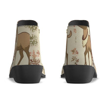 Load image into Gallery viewer, Women&#39;s Fashion Boots Christmas print browns/deer
