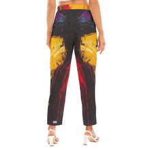 Load image into Gallery viewer, All-Over Print Women&#39;s Loose Straight-leg Pants abstract red and black
