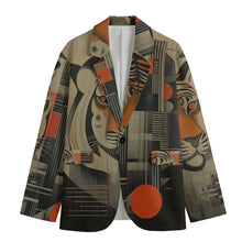 Load image into Gallery viewer, All-Over Print Men&#39;s Casual Flat Lapel Collar Blazer | 245GSM Cotton/lion
