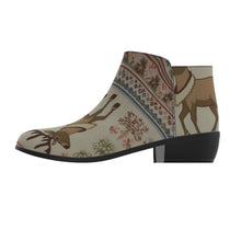 Load image into Gallery viewer, Women&#39;s Fashion Boots Christmas print browns/deer
