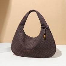 Load image into Gallery viewer, Woven Bag Dumplings Bag Hand Carry Office Underarm Bag Autumn Winter Retro Suede Surface Soft Leather
