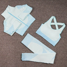 Load image into Gallery viewer, Sky Blue Yoga Suit
