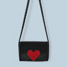 Load image into Gallery viewer, Finished Hand Woven Beaded Bag Shoulder Messenger Bag Mobile Phone Bag Red Love Western Women Bag
