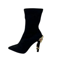 Load image into Gallery viewer, Autumn Winter Black Skinny Boots Stiletto Heel Elastic Socks Boots Sexy Pointed Ankle Boots
