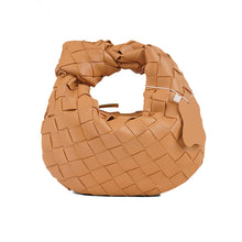 Load image into Gallery viewer, Mini Woven Bag Handmade Croissant Gold Hardware Dumpling Cloud Bag Handbag
