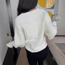 Load image into Gallery viewer, Autumn Winter Cross Irregular Asymmetric Design off Shoulder Loose Fitting Sweater
