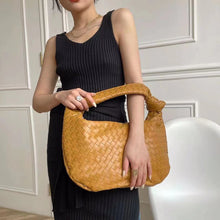 Load image into Gallery viewer, High Sense Woven Bag Women Large Capacity Handmade Croissant Knotted Bag One Shoulder Bag
