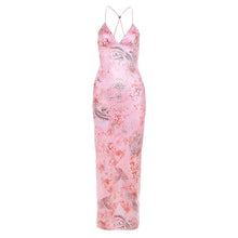 Load image into Gallery viewer, Summer Trends Women Halter Backless Slim Fit Printed Sheath Dress
