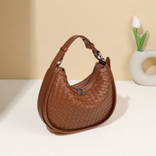 Load image into Gallery viewer, Woven Bag Women Woven Bag Idle Soft Leather Textured Oval Saddle Hand Carrying Selenodont Bag
