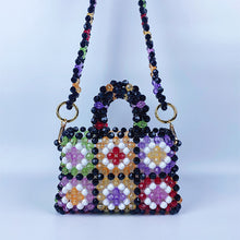 Load image into Gallery viewer, Handmade Beaded Bag Color Beads Bag Plaid Woven Bag Popular Pearl Hand Crossbody Bag
