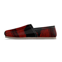 Load image into Gallery viewer, Plaid red/blk skull Print Men&#39;s Canvas Fisherman Shoes
