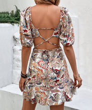 Load image into Gallery viewer, Summer Women Lace up Sexy Cutout Backless Print Dress
