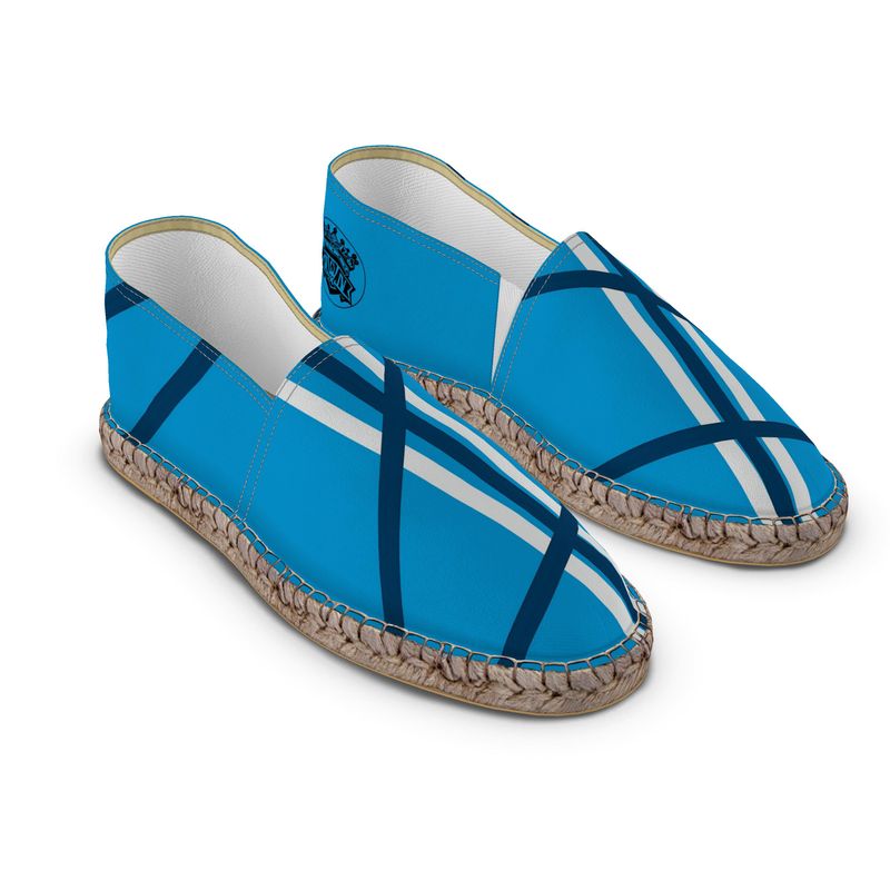 Espadrilles blue and white striped print