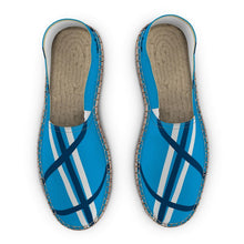 Load image into Gallery viewer, Espadrilles blue and white striped print
