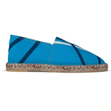 Load image into Gallery viewer, Espadrilles blue and white striped print
