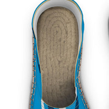 Load image into Gallery viewer, Espadrilles blue and white striped print
