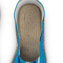 Load image into Gallery viewer, Espadrilles blue and white striped print
