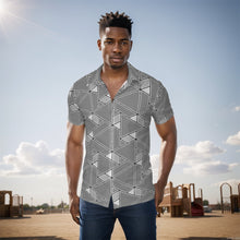 Load image into Gallery viewer, All-Over Print Men&#39;s Shirt J 43 silver and black print
