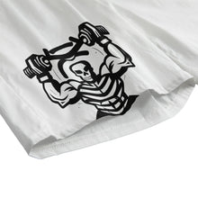 Load image into Gallery viewer, All-Over Print Men&#39;s Sports Short | 115GSM Cotton poplin white skull weightlifting theme
