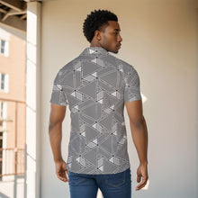 Load image into Gallery viewer, All-Over Print Men&#39;s Shirt J 43 silver and black print
