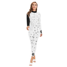 Load image into Gallery viewer, All-Over Print Women&#39;s Long-sleeved High-neck Jumpsuit With Zipper hair, life themed print
