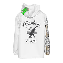 Load image into Gallery viewer, All-Over Print Men&#39;s Hooded Zipper Windproof Jacket Barbara, print green with clipper
