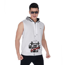 Load image into Gallery viewer, All-Over Print Men&#39;s Zipper-Up Sleeveless Hoodie go hard fitness
