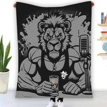 Load image into Gallery viewer, Single-Side Printing Flannel Blanket Leo lion  Podcaster
