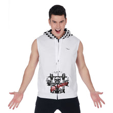 Load image into Gallery viewer, All-Over Print Men&#39;s Zipper-Up Sleeveless Hoodie go hard fitness
