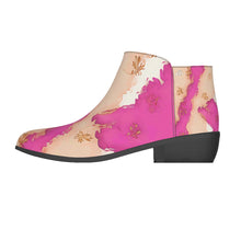 Load image into Gallery viewer, Women&#39;s Fashion Boots 342, pink and beige abstract
