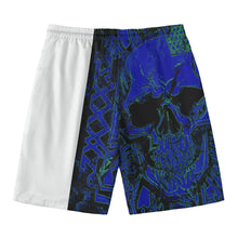 Load image into Gallery viewer, All-Over Print Men‘s Beach Shorts With Lining summer vibes blue skull print
