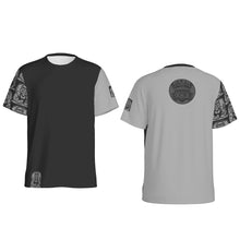 Load image into Gallery viewer, All-Over Print Men&#39;s O-Neck Sports T-Shirt grey and black Leo print
